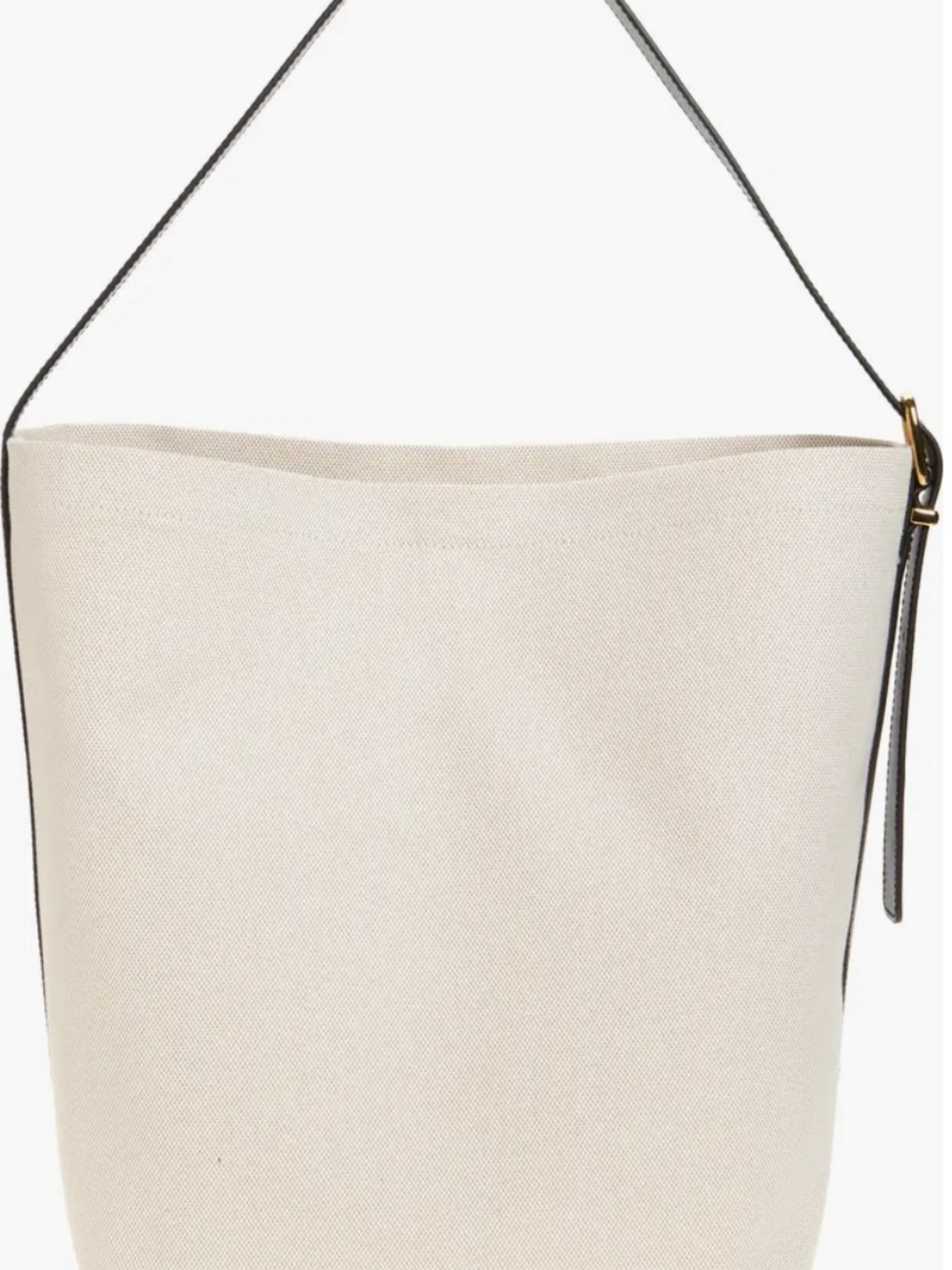 Maxwell big Canvas Bucket Shoulder Bag in Cream
